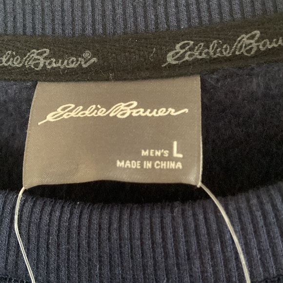 NWT Eddie Bauer Coral Fleece Lined Sweatshirt Size Large - Picture 2 of 7